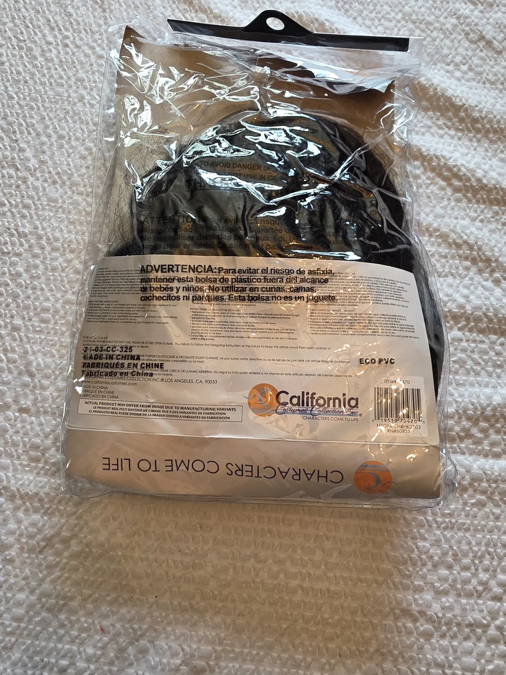 California Costumes Black Long Wig  Silver Screen Sinsation